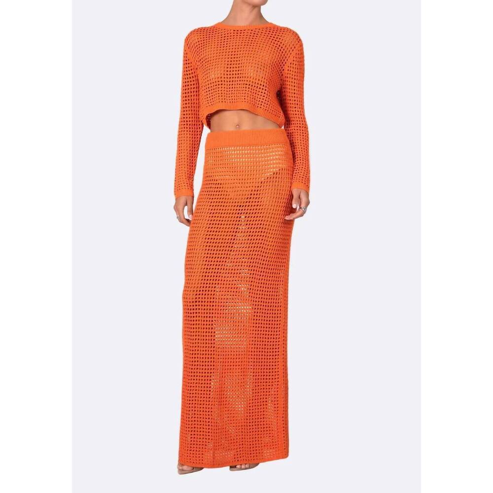 NEW NONCHALANT LABEL brianna maxi skirt in aperol